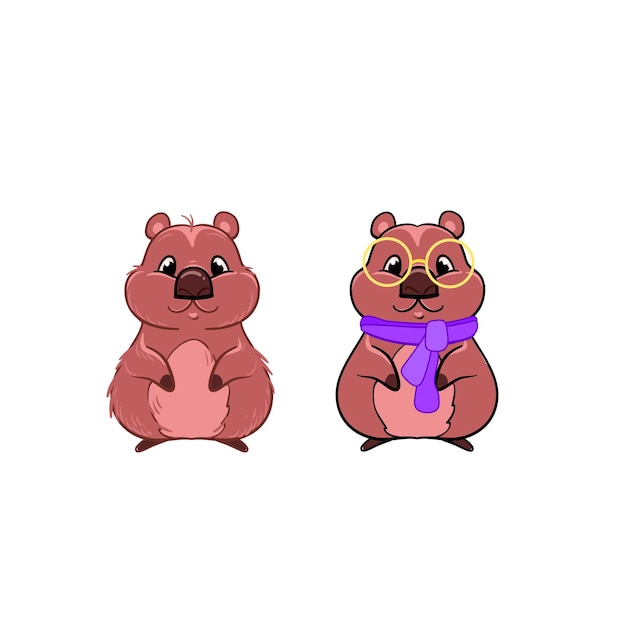 drawing vector logo quoku, hamster, rodent in clothes