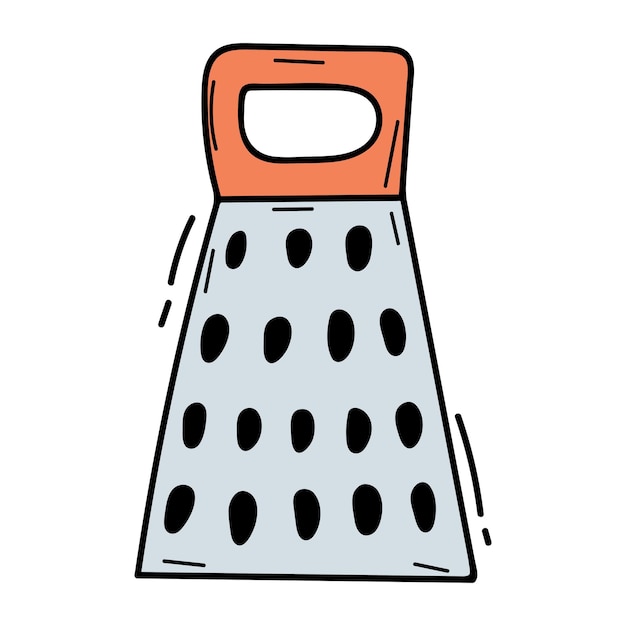 Drawing of a vegetable grater on a white background