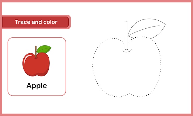 Рисунок и словарный запас листа, Трассировка и цвет: яблоко