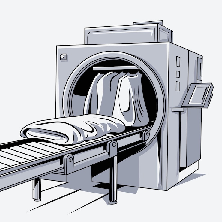 Vector a drawing of a washing machine with the word no on it