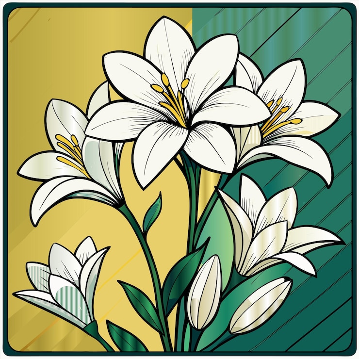 Vector a drawing of a white lily with the words quot lily quot on it