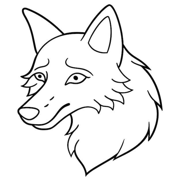 Vector a drawing of a wolf with a sad face on it