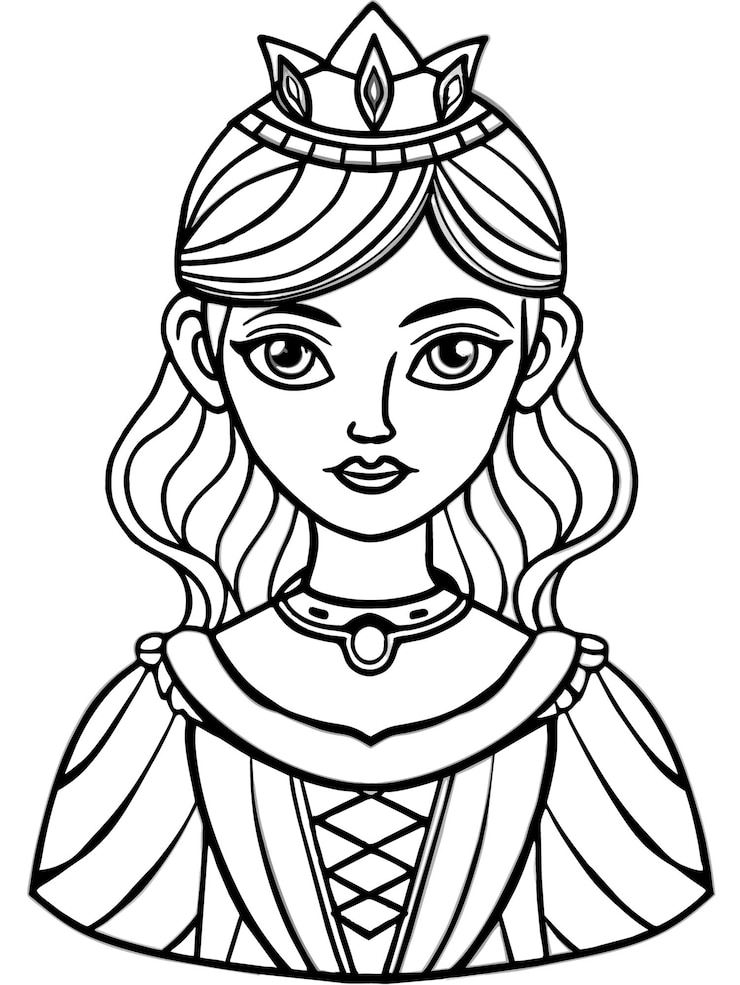 Vector 긴 머리카락과 긴 매를 가진 여자의 그림