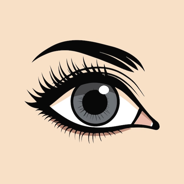 Vettore un disegno di un occhio di donna con le ciglia grandi