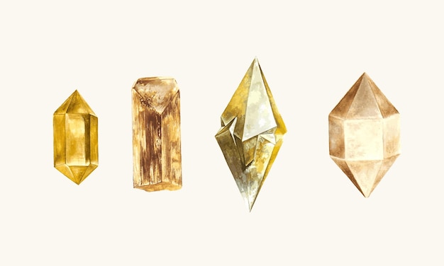 Vector a drawing of yellow crystals