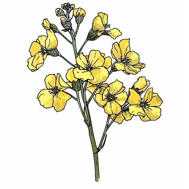 Vector a drawing of a yellow flower with the word dandel on it