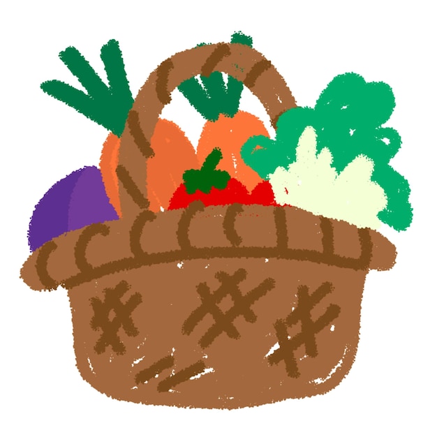 Vector drawings symbols icons cute healthy food vegetables fruits healthy eating habits