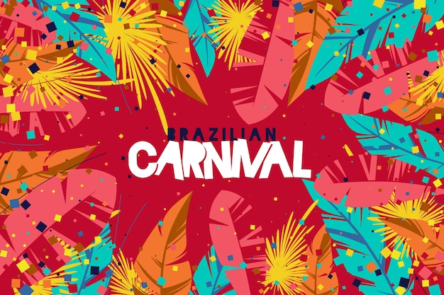Drawn brazilian carnival event with festive elements illustration