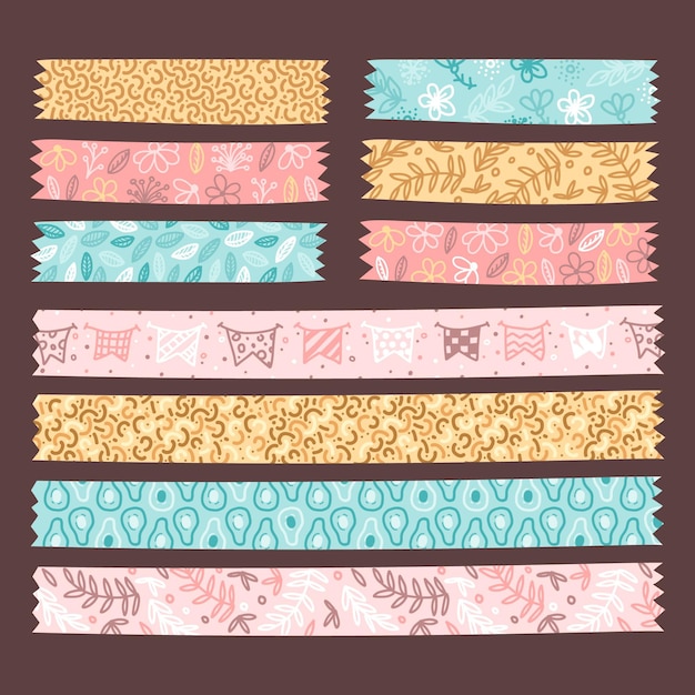 描かれたかわいい和紙テープセット