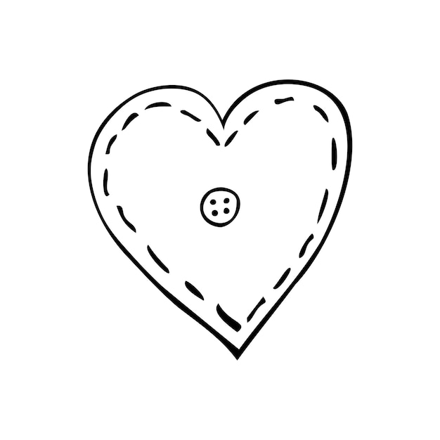 Drawn doodle hearts with different design elements