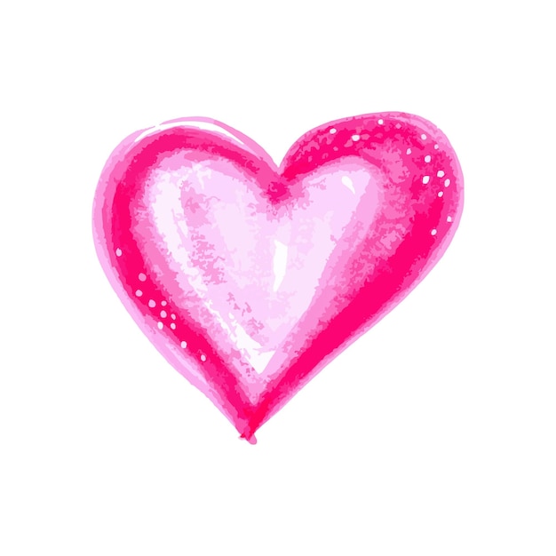 Vector drawn heart on a white background