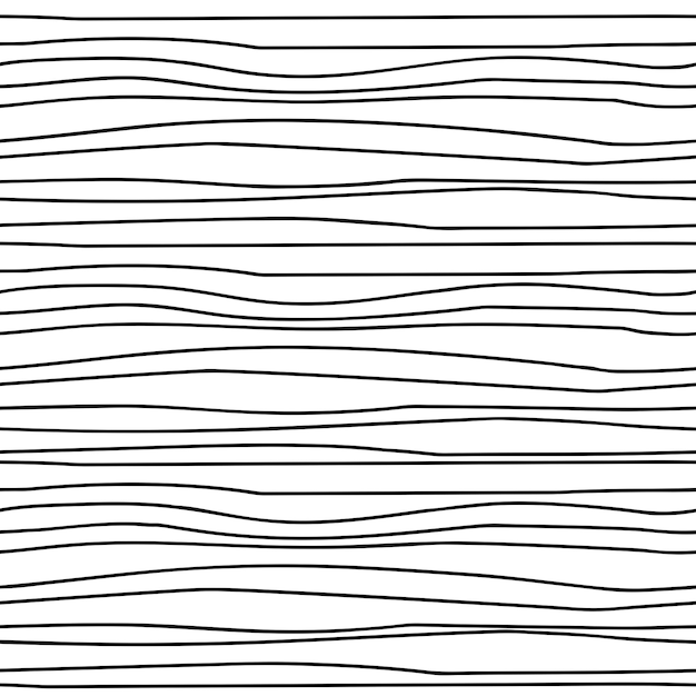 Linee disegnate doodle motivo di sfondo striscia in bianco e nero motivo a strisce orizzontali senza soluzione di continuità