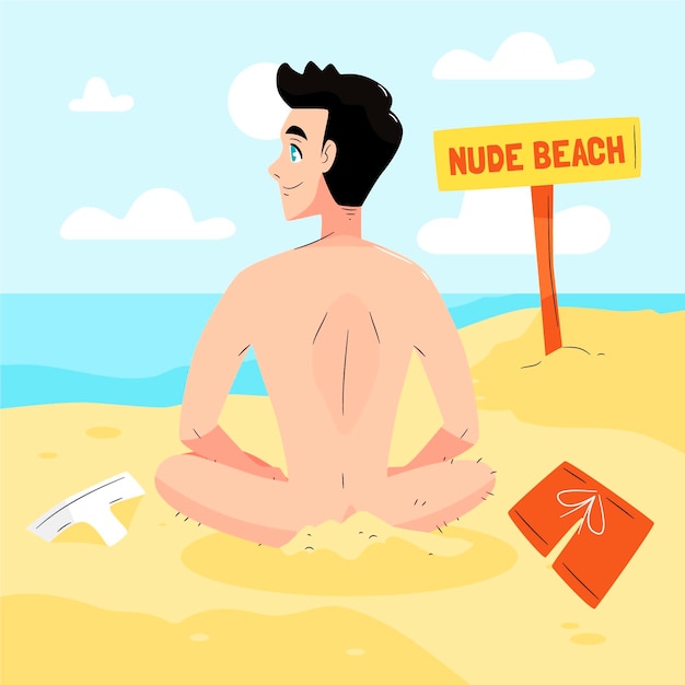 drawn nude zone concept illustrated