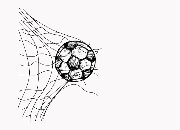 Vector and drawn of soccerball icon on white background