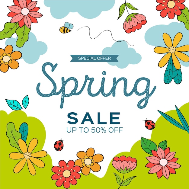 Drawn spring sale promo