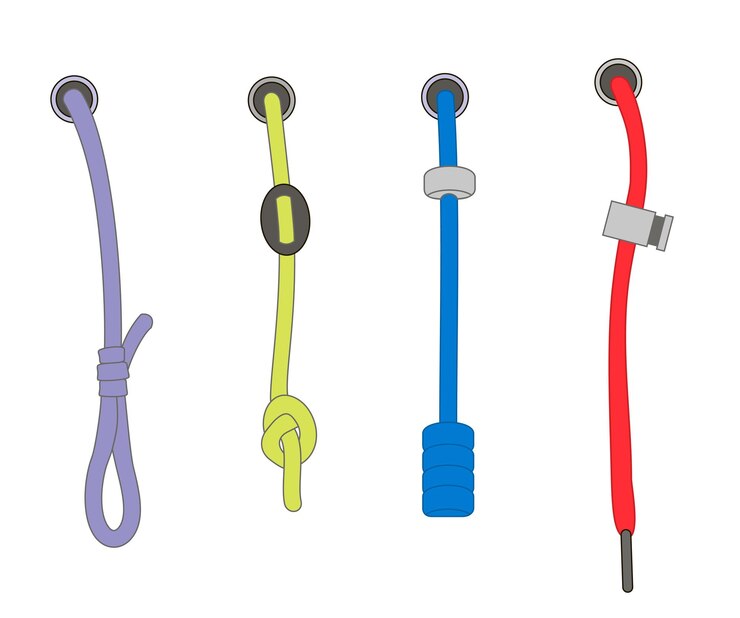 Vector drawstring cord stopper set for waist band bags shoes jackets shorts pants dress garments drawcord