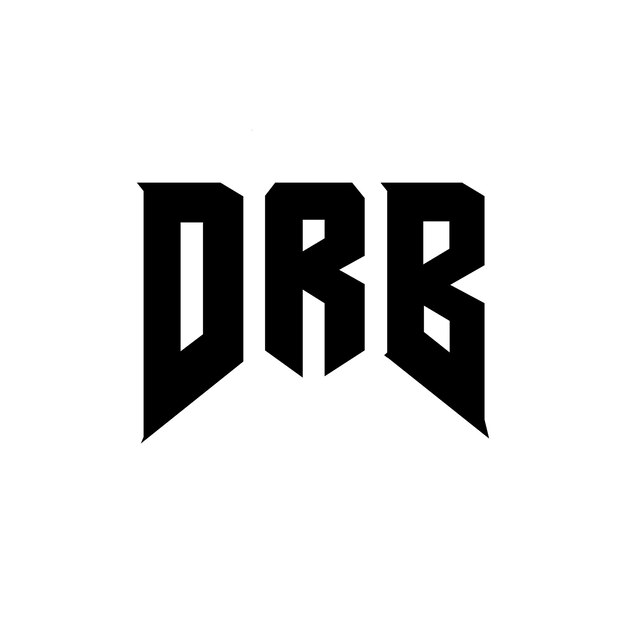 DRB ロゴ デザイン 黒と白の色の組み合わせ DRB ヴェクトル DRB デザイン DRB アイコン DRB アルファベット DRB タイポグラフィー ロゴデザイン