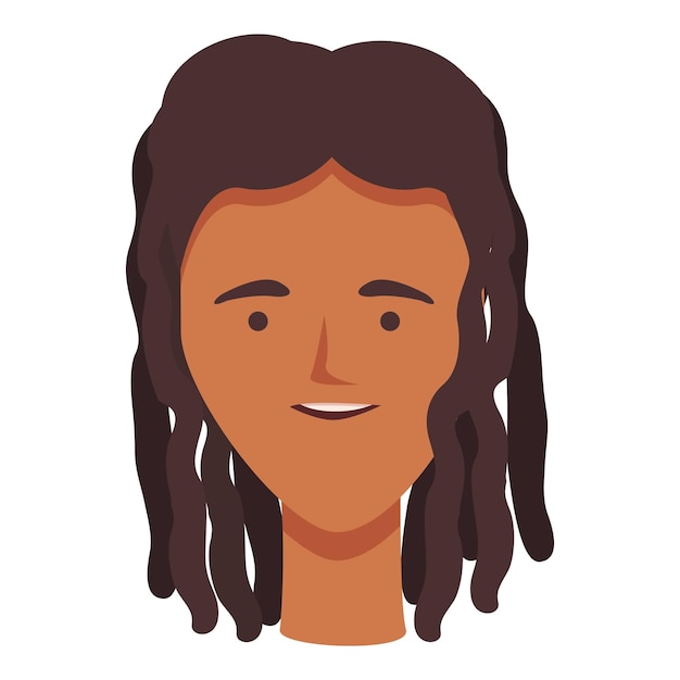 Vector dreadlock icon cartoon vector african hair curly style