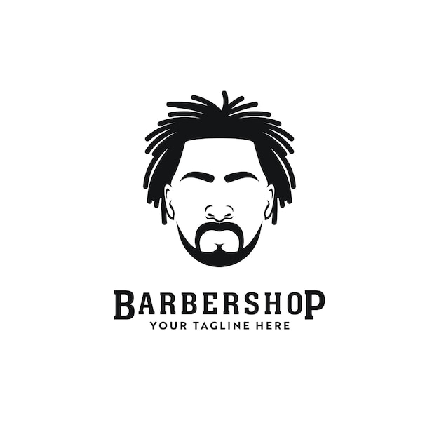 Dreadlocks  african american barbershop hair stylist logo