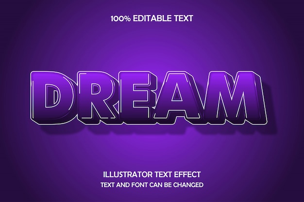 Dream,3d editable text effect modern shadow style