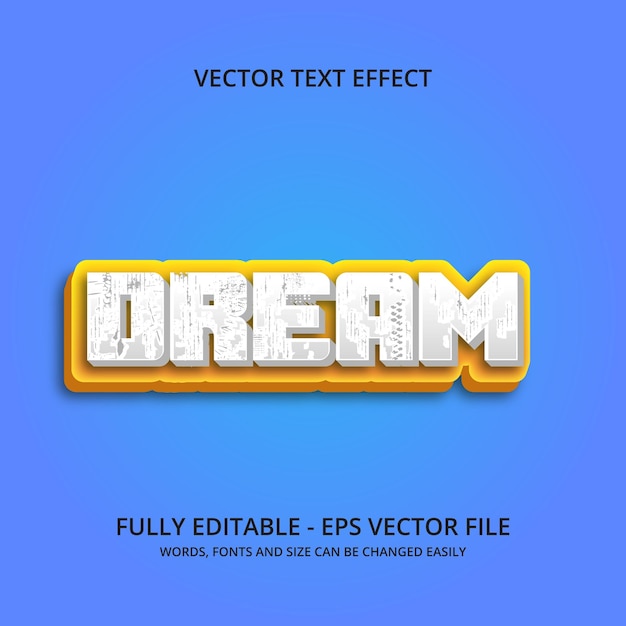 DREAM 3d text effect. Editable text effect