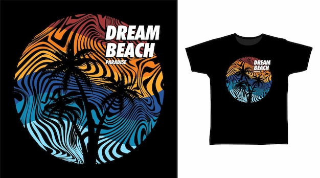 Dream Beach Line Art tshirt fashionable design ready to print