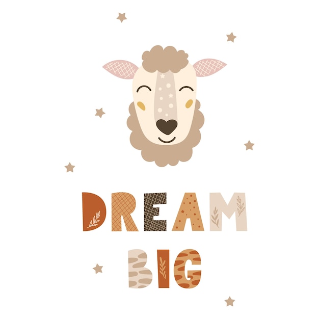 Dream big - design carino per la scuola materna.