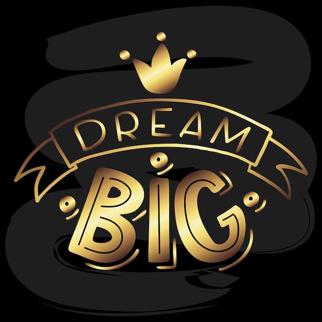 Dream Big Lettering on Chalkboard