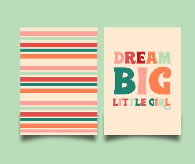 Vector dream big little girl card