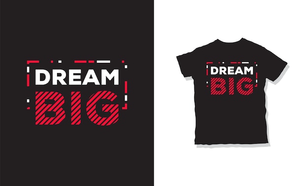 Вектор Дизайн футболки dream big с цитатами