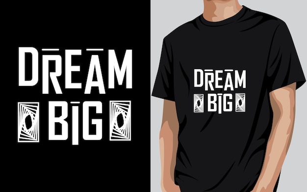 꿈의 큰 타이포그래피 티셔츠 디자인