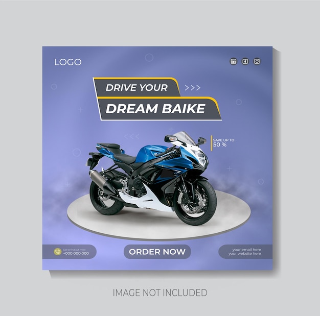 Vector dream bike for a social media post design