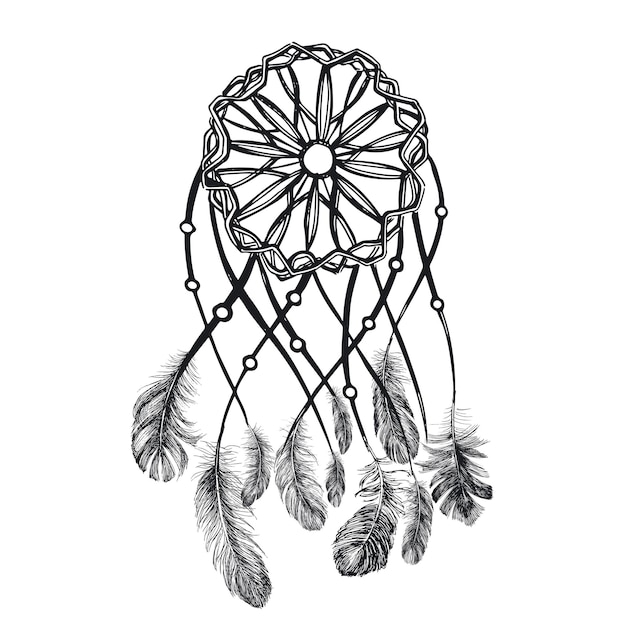 Dream catcher hand drawn illustration