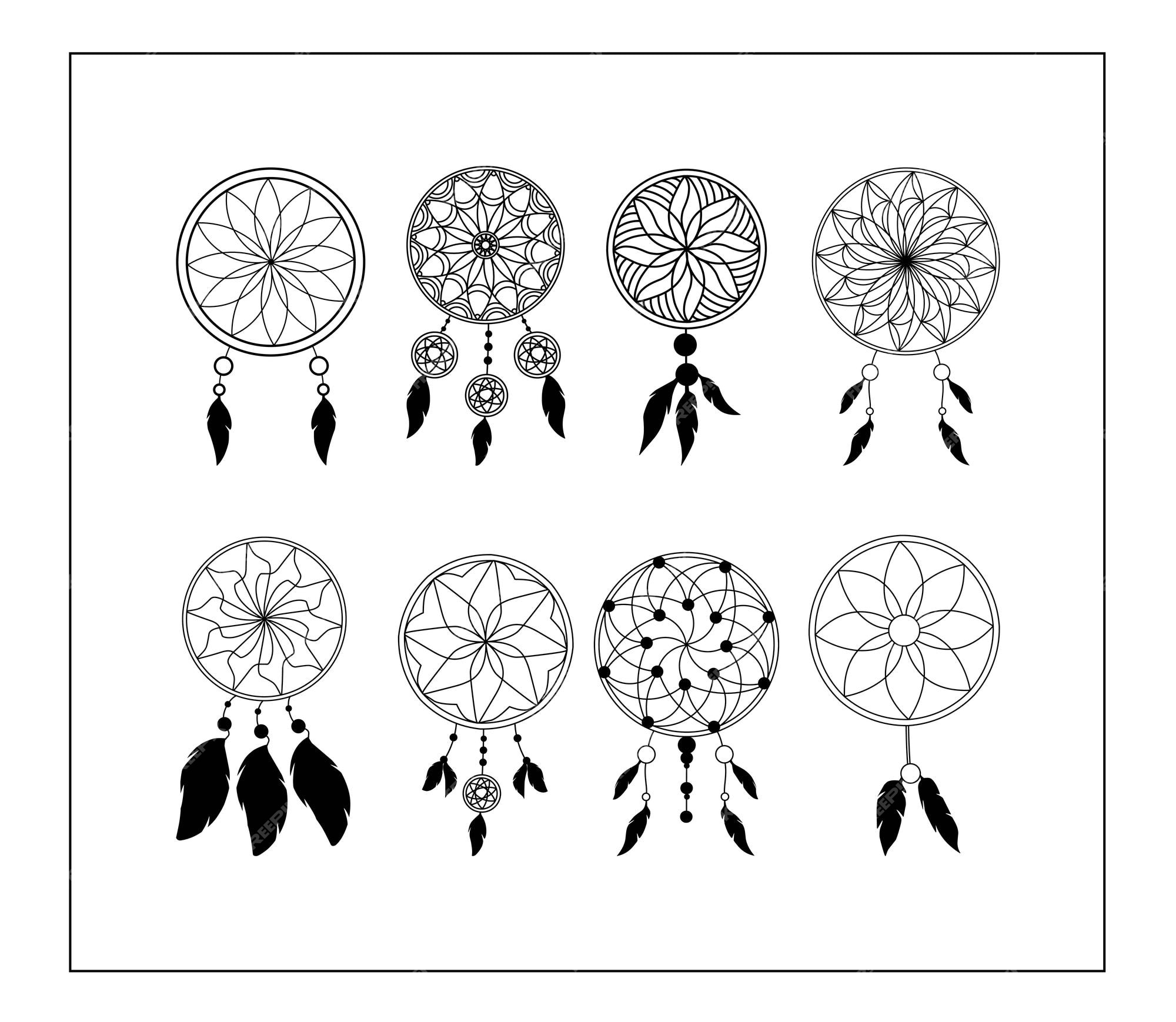 Dream catcher outline vector icon. Thin line black dream catcher