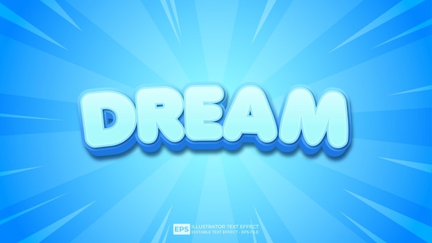 Dream editable 3d text effect font