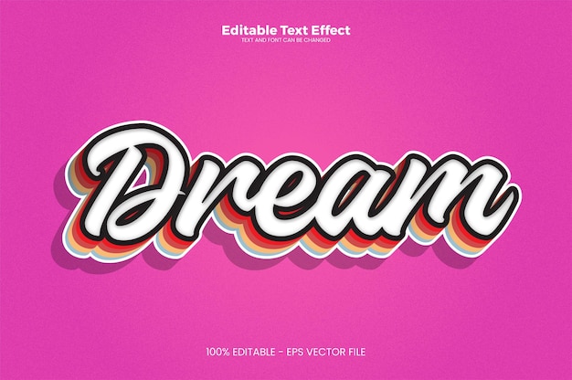 Dream editable text effect in modern trend style