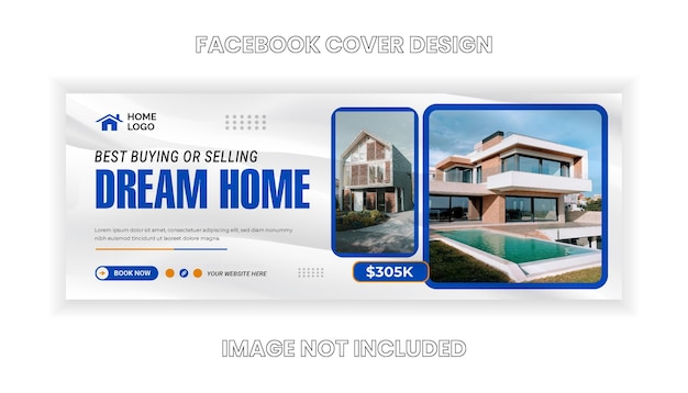 Vector dream home for sale real estate facebook timeline cover template