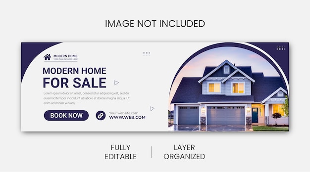 Casa dei sogni in vendita modello di copertina della timeline di facebook per immobili
