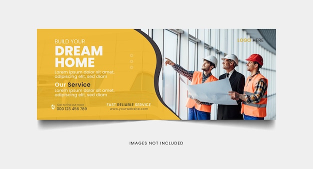 Vettore dream home social media design della copertina di facebook