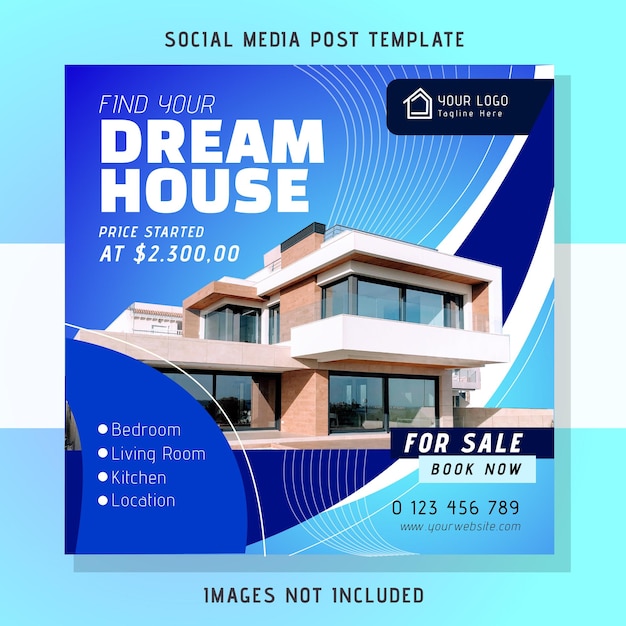Vettore modello di banner dream house per immobili