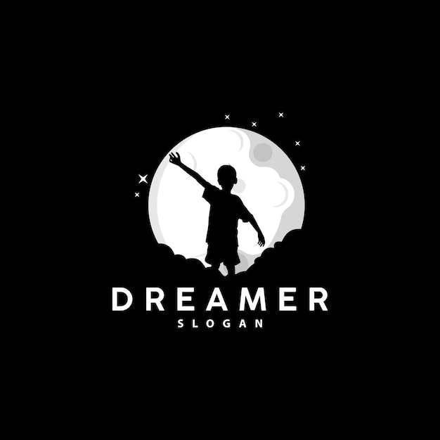 Dream Logo Kid Dream Inspirational Design Vector Reaching Star Fun Learning Kids Dream Logo Templet