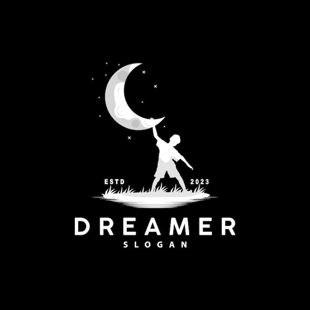 Dream Logo Kid Dream Inspirational Design Vector Reaching Star Fun Learning Kids Dream Logo Templet