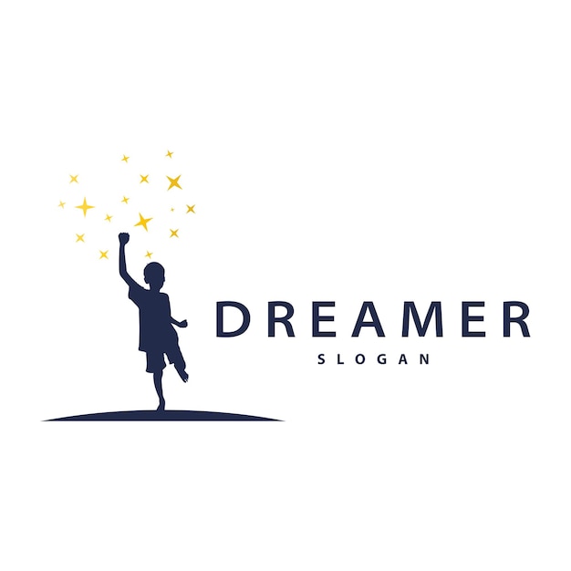 Dream logo kids dream inspiration design fun learning star reach vector kids dream logo template