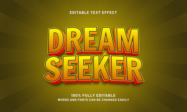 드림 시커 (Dream Seeker) 는 스타 드림 (Star Dream) 과 에피크 (Epic) 테마를 가진 편집 가능한 텍스트 효과입니다.