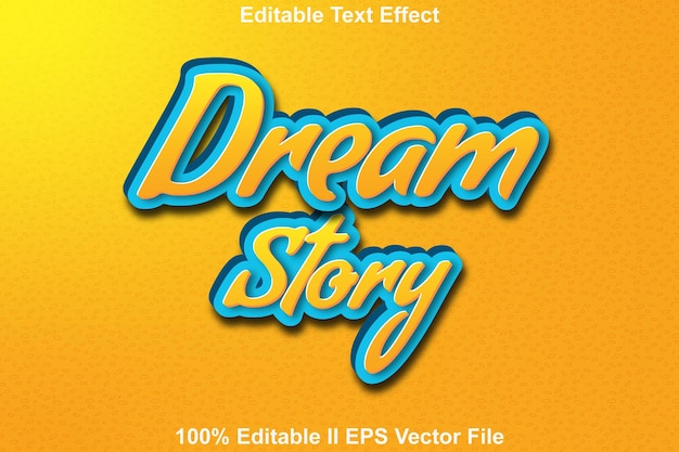 Dream Story Editable Text Effect 3d Emboss Style