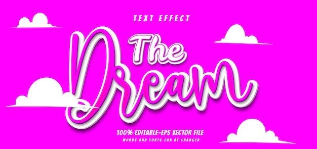 The dream text effect design vector