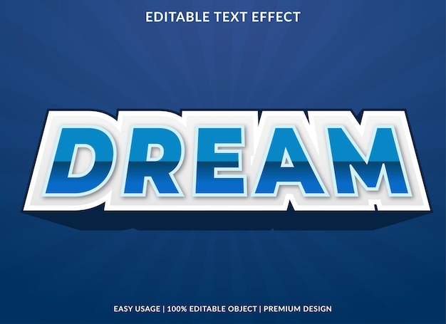 dream text effect editable template with abstract style use for business logo and brand