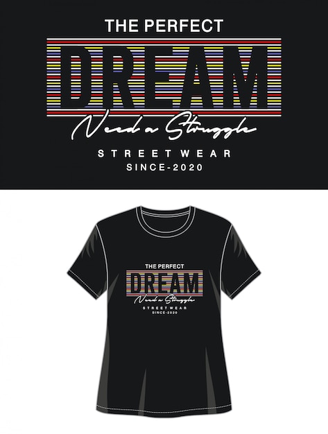 ベクトル 印刷tシャツの女の子のための夢のタイポグラフィ