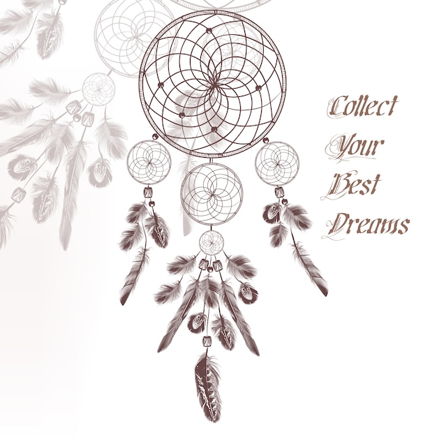 Vettore disegno di sfondo dreamcatcher