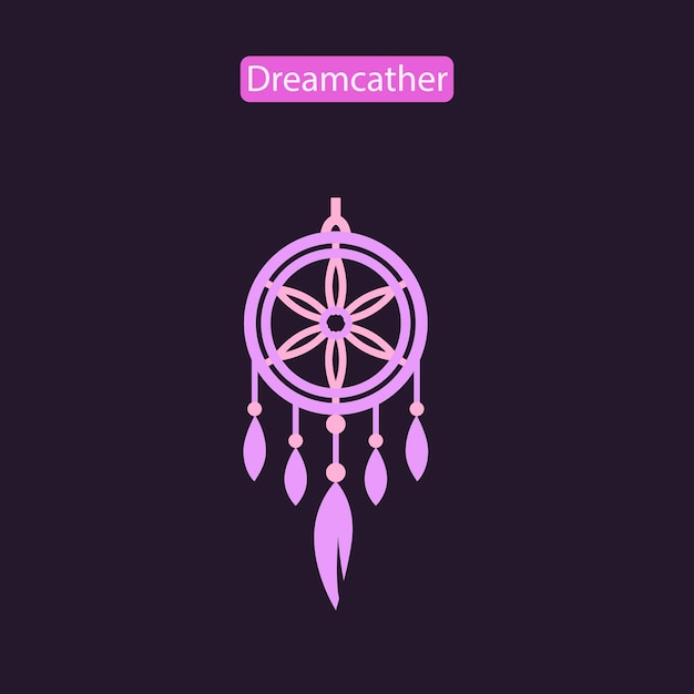 Dreamcatcherフラットベクトルアイコン